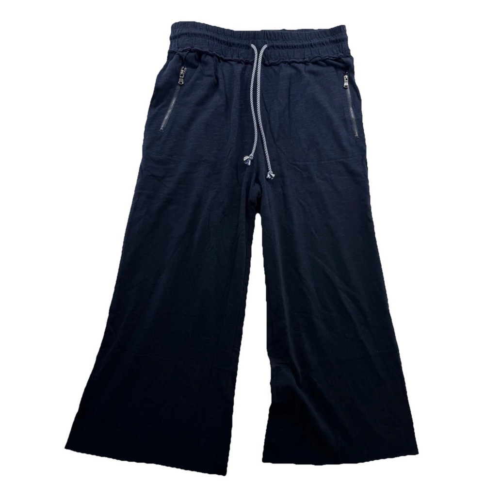 Grey State Boardwalk Crop Pant Marine Blue Linen Blend Size Medium NWT